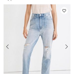 Madewell distress Mom Jeans.